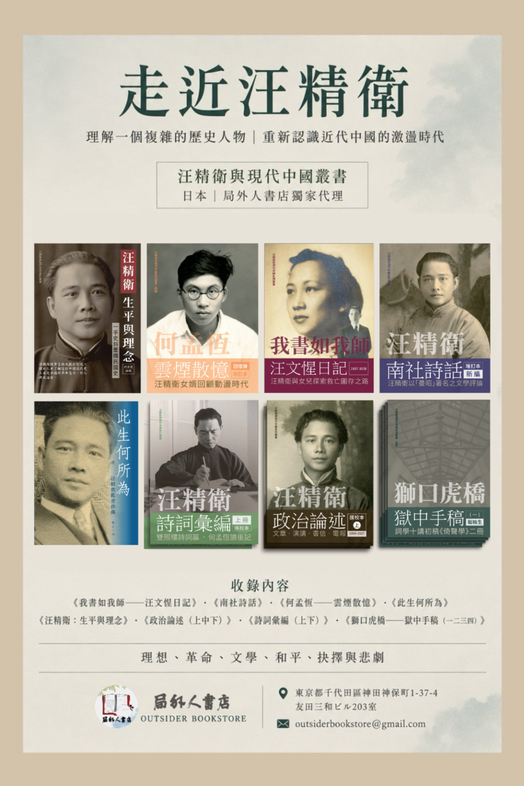 Featured image for “<em>The Wang Jingwei and Modern China</em> Series Now Available at Outsider Bookstore in Tokyo”